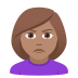 🙎🏽‍♀️ woman pouting: medium skin tone display on JoyPixels